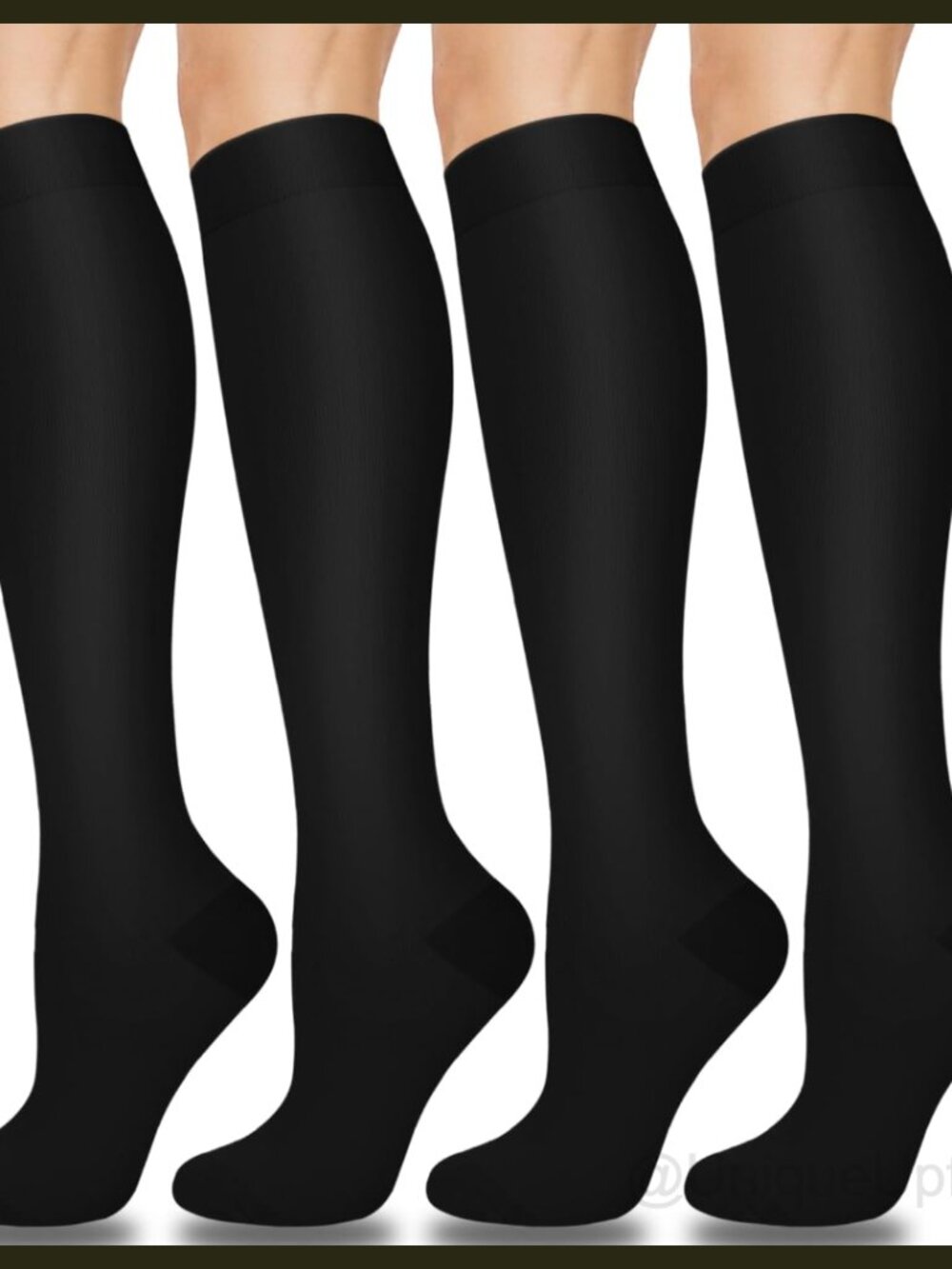 Compression Knee-High Socks 4 Pairs 15-20 mmHg Mild Support Athletic